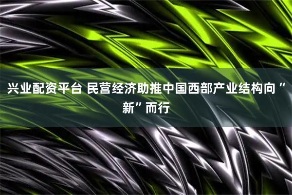 兴业配资平台 民营经济助推中国西部产业结构向“新”而行